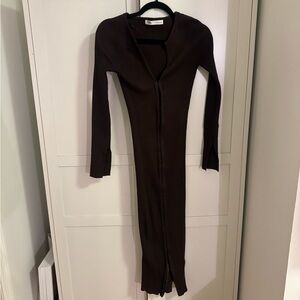Zara brown Long Sleeve Knit Dress